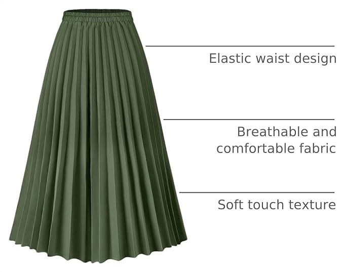 Green Pleated Skirt image 4